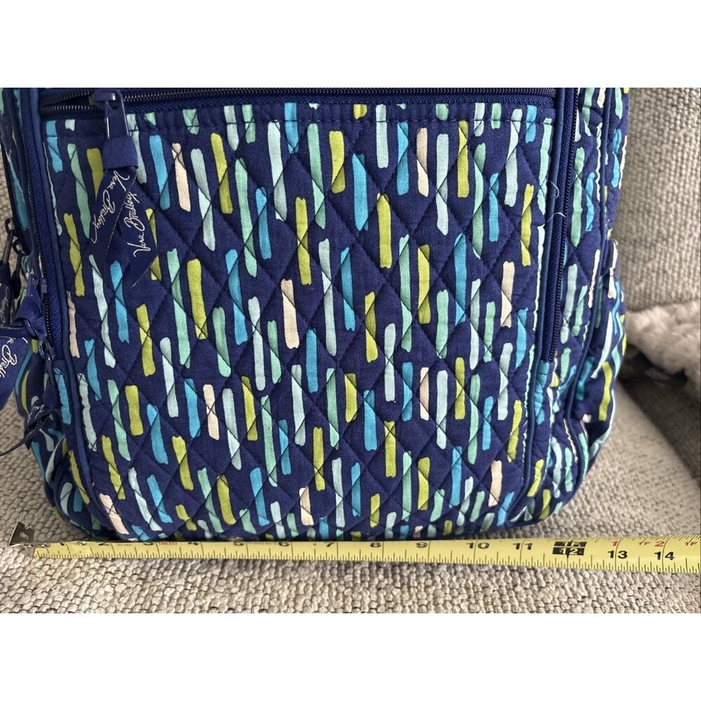 Vera Bradley Large Blue Campus Backpack Laptop Bag Katalina Showers 17”H x 12”w - Picture 9 of 10
